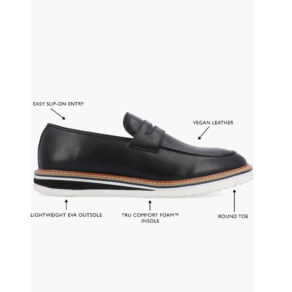 Vance Co Albert Vegan Leather Penny Loafers Black Leather Men’s Size 10.5 - Picture 5 of 15